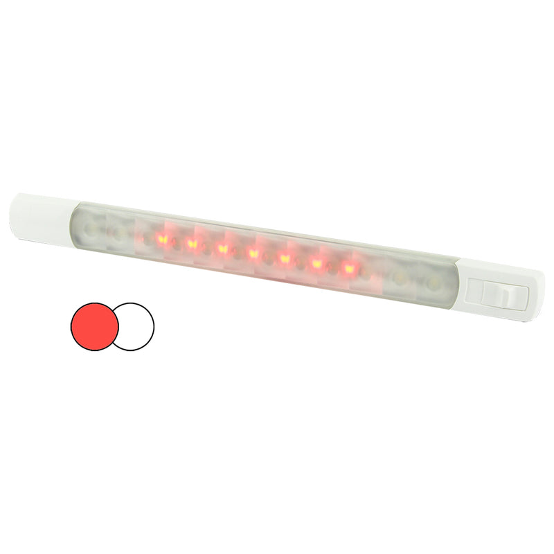 Hella Marine Surface Strip Light w/Switch - White/Red LEDs - 12V [958121001]-Angler's World