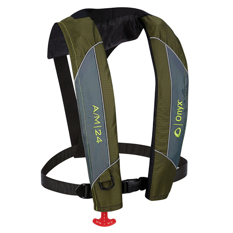 Onyx A/M-24 Automatic/Manual Inflatable PFD Life Jacket - Green [132000-400-004-18]-Angler's World