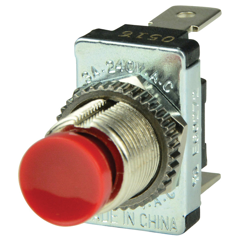 BEP Red SPST Momentary Contact Switch - OFF/(ON) [1001401]-Angler's World