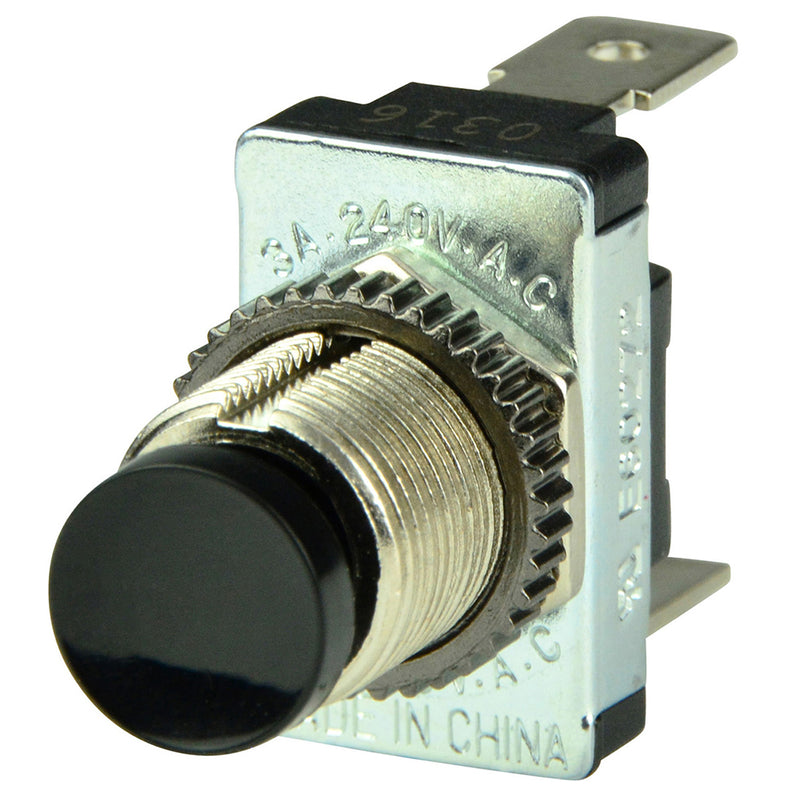 BEP Black SPST Momentary Contact Switch - OFF/(ON) [1001402]-Angler's World