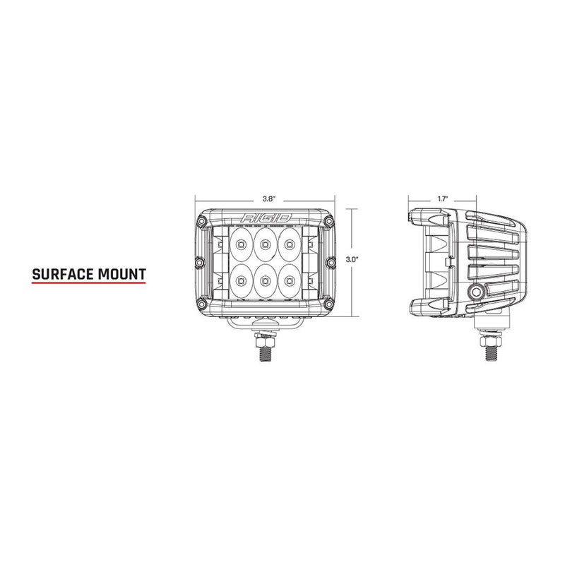 RIGID Industries D-SS Series PRO Spot LED Surface Mount - Pair - White [862213]-Angler's World