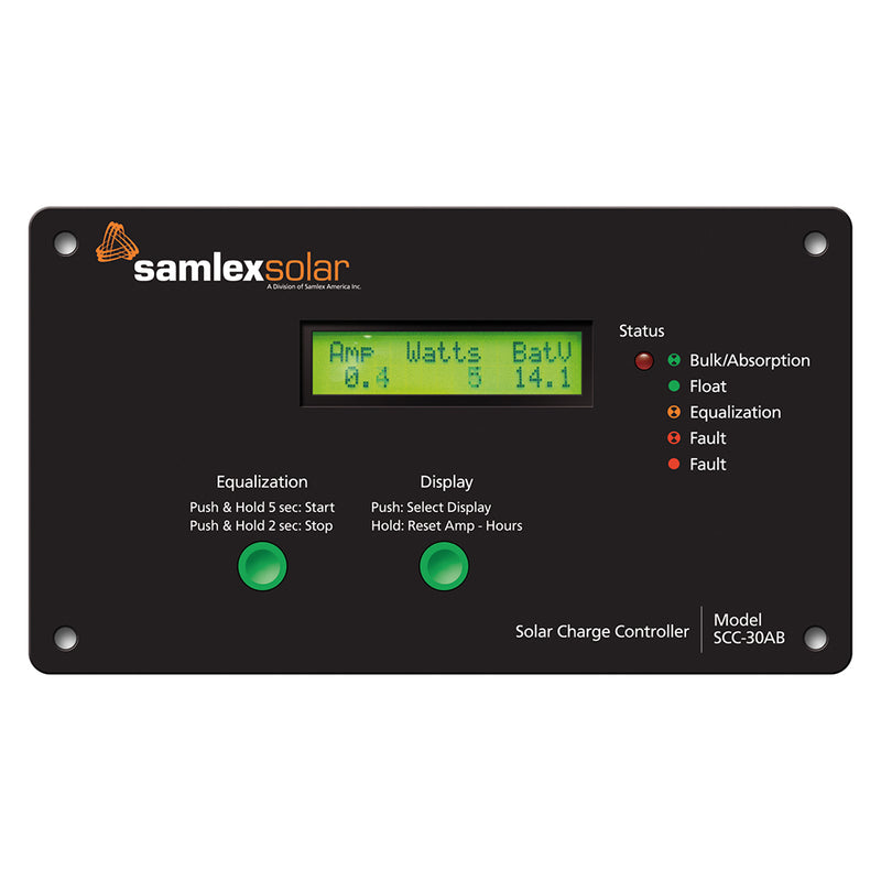 Samlex Flush Mount Solar Charge Controller w/LCD Display - 30A [SCC-30AB]-Angler's World