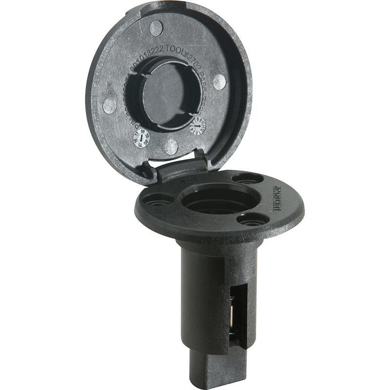 Attwood LightArmor Plug-In Base - 2 Pin - Black - Round [910R2PB-7]-Angler's World