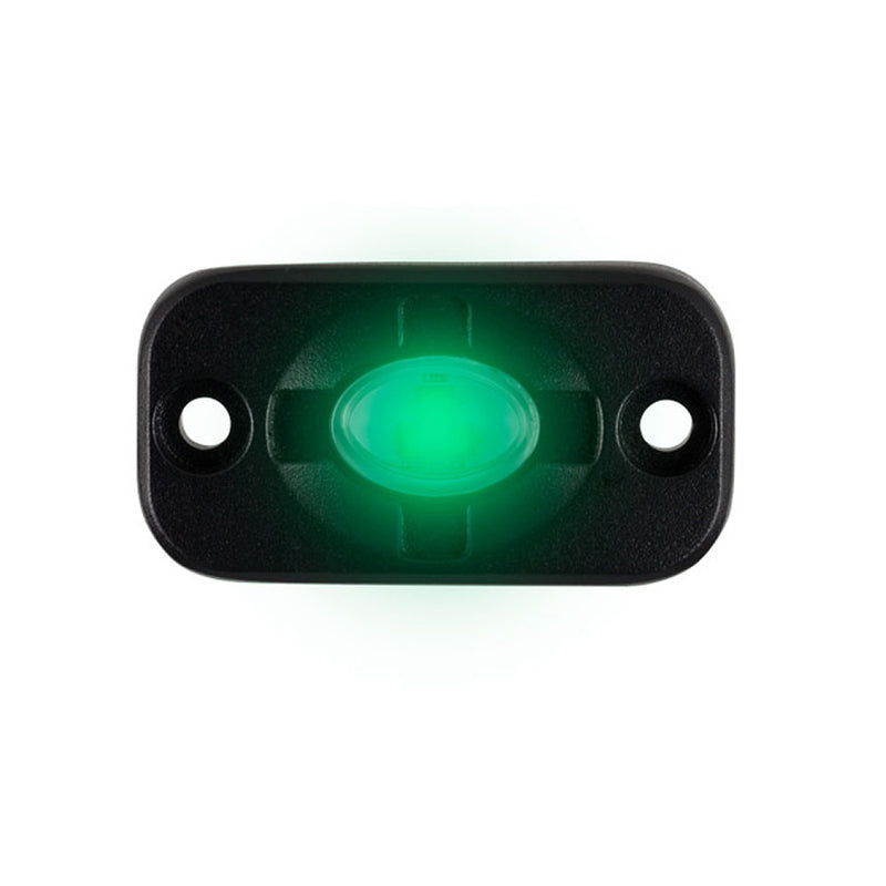 HEISE Auxiliary Accent Lighting Pod - 1.5" x 3" - Black/Green [HE-TL1G]-Angler's World