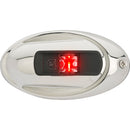 Attwood LightArmor Vertical Surface Mount Navigation Light - Oval - Port (red) - Stainless Steel - 2NM [NV4012SSR-7]-Angler's World