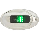 Attwood LightArmor Vertical Surface Mount Navigation Light - Oval - Starboard (green) - Stainless Steel - 2NM [NV4012SSG-7]-Angler's World