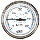 Faria Chesapeake White SS 4" Studded Speedometer - 60MPH (GPS) [33839]-Angler's World