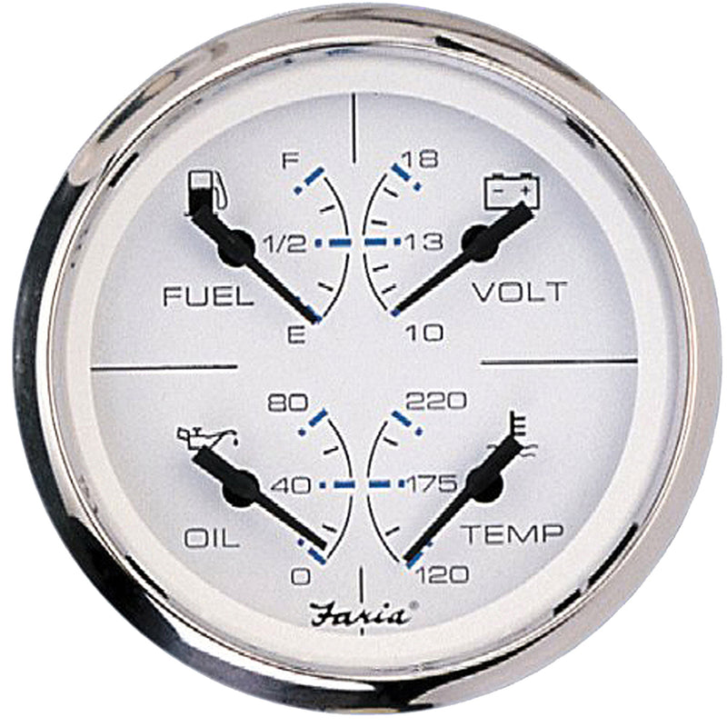 Faria Chesapeake White SS 4" Multifunction Gauge [33851]-Angler's World