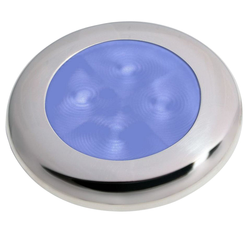Hella Marine Polished Stainless Steel Rim LED Courtesy Lamp - Blue [980503221]-Angler's World