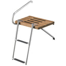 Whitecap Teak Swim Platform w/2-Step Telescoping Ladder f/Boats w/Outboard Motors [68900]-Angler's World