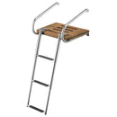 Whitecap Teak Swim Platform w/3-Step Telescoping Ladder f/Boats w/Inboard/Outboard Motors [68906]-Angler's World