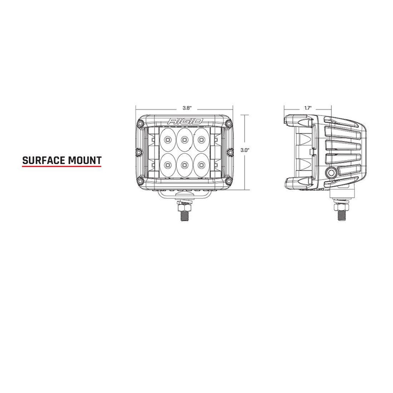 RIGID Industries D-SS Series PRO Spot Surface Mount - Pair - Black [262213]-Angler's World