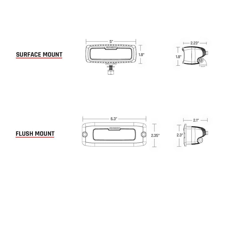 RIGID Industries SR-Q PRO Back Up Light Kit - Surface Mount Diffused - Pair - Black [980023]-Angler's World