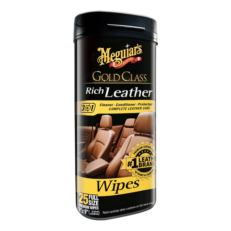 Meguiars Gold Class Rich Leather Cleaner Conditioner Wipes [G10900]-Angler's World