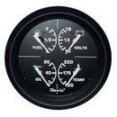 Faria Euro Black 4" Multifunction Gauge - Volt/Fuel/Oil/Water Temperature [32851]-Angler's World
