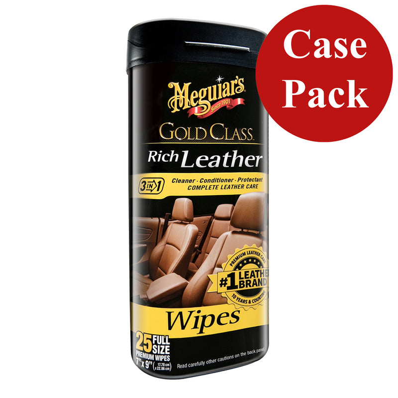 Meguiars Gold Class Rich Leather Cleaner Conditioner Wipes *Case of 6* [G10900CASE]-Angler's World