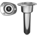 Mate Series Stainless Steel 0 Rod Cup Holder - Drain - Oval Top [C2000D]-Angler's World