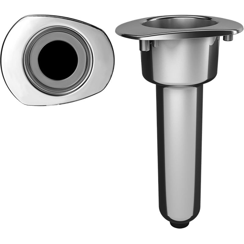 Mate Series Elite Screwless Stainless Steel 0 Rod Cup Holder - Drain - Oval Top [C2000DS]-Angler's World