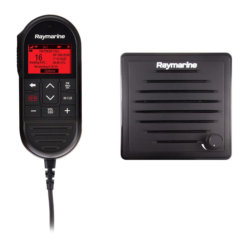 Raymarine Ray90 Wired Second Station Kit w/Passive Speaker, RayMic Wired Handset RayMic Extension Cable - 10M [T70432]-Angler's World