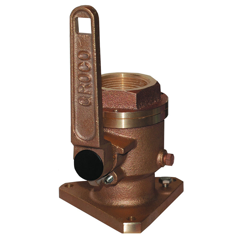 GROCO 1-1/4" Bronze Flanged Full Flow Seacock [BV-1250]-Angler's World