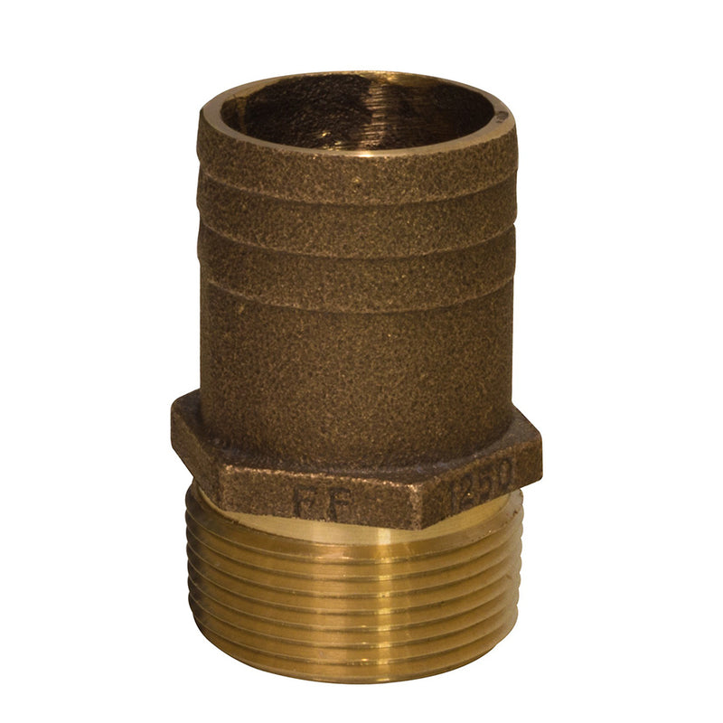 GROCO 1" NPT x 1-1/8" Bronze Full Flow Pipe to Hose Straight Fitting [FF-1125]-Angler's World