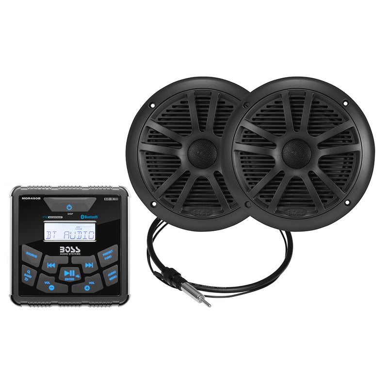 Boss Audio MCKGB450B.6 Marine Stereo 6.5" Speaker Kit - Black [MCKGB450B.6]-Angler's World