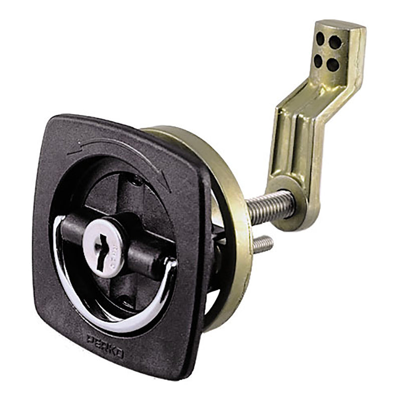 Perko Black Flush Lock - 2.5" x 2.5" w/Offset Cam Bar Flexible Polymer Strike [0931DP1BLK]-Angler's World