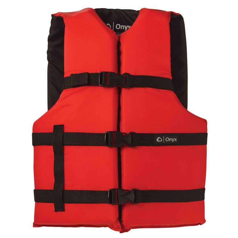 Onyx Nylon General Purpose Life Jacket - Adult Universal - Red [103000-100-004-12]-Angler's World