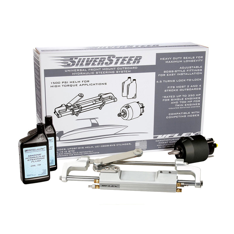 Uflex SilverSteer Universal Front Mount Outboard Hydraulic Tilt Steering System - 1500PSI V2 [SILVERSTEER 2TB]-Angler's World