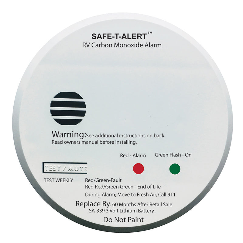 Safe-T-Alert SA-339 White RV Battery Powered CO2 Detector [SA-339-WHT]-Angler's World