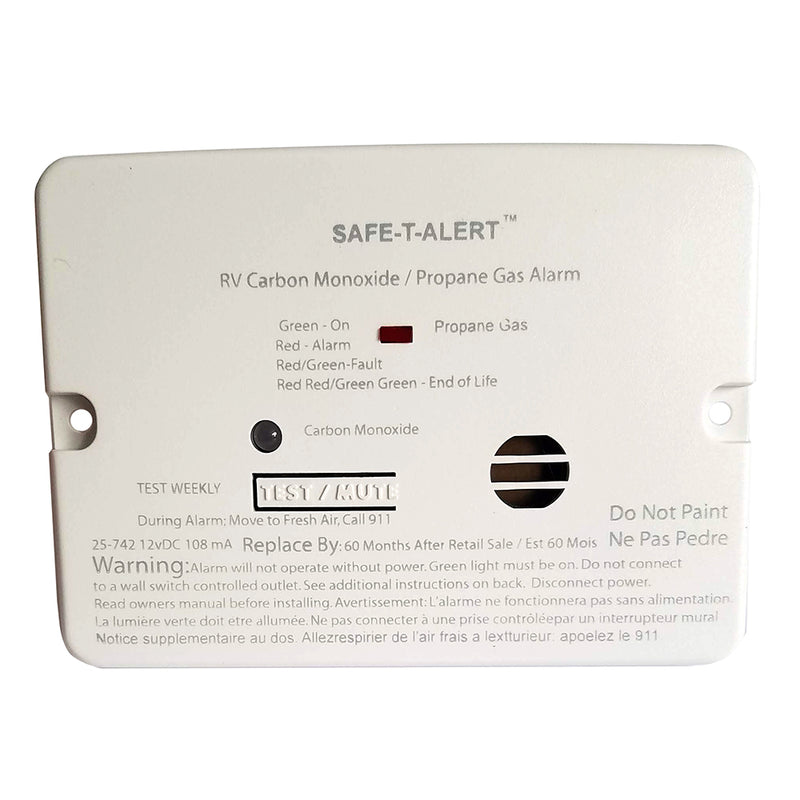 Safe-T-Alert Combo Carbon Monoxide Propane Alarm - Flush Mount - Mini - White [25-742-WHT]-Angler's World