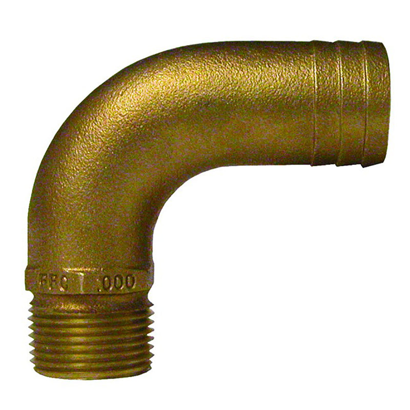 GROCO 1" NPT x 1-1/4" ID Bronze Full Flow 90 Elbow Pipe to Hose Fitting [FFC-1000]-Angler's World