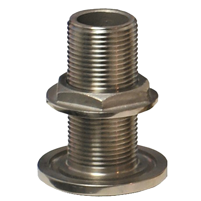 GROCO 3/4" NPS NPT Combo Stainless Steel Thru-Hull Fitting w/Nut [TH-750-WS]-Angler's World