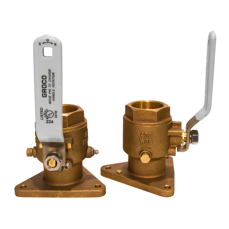 GROCO 1-1/4" Bronze Tri-Flanged Ball Valve/Seacock [FBV-1250]-Angler's World