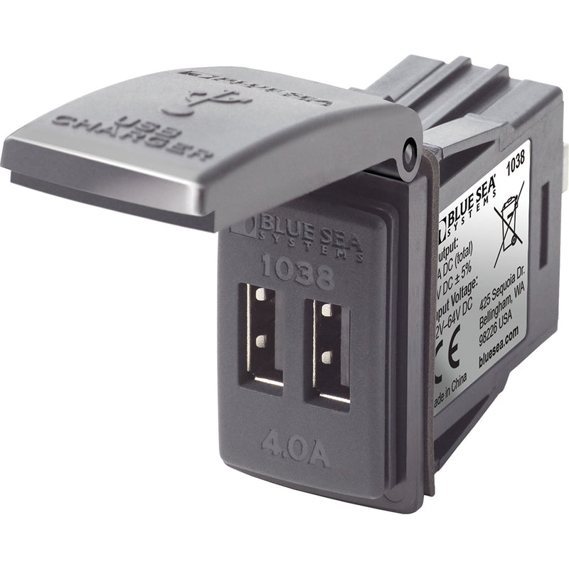 Blue Sea 1038 48V Dual USB Charger Contura Switch Mount [1038]-Angler's World