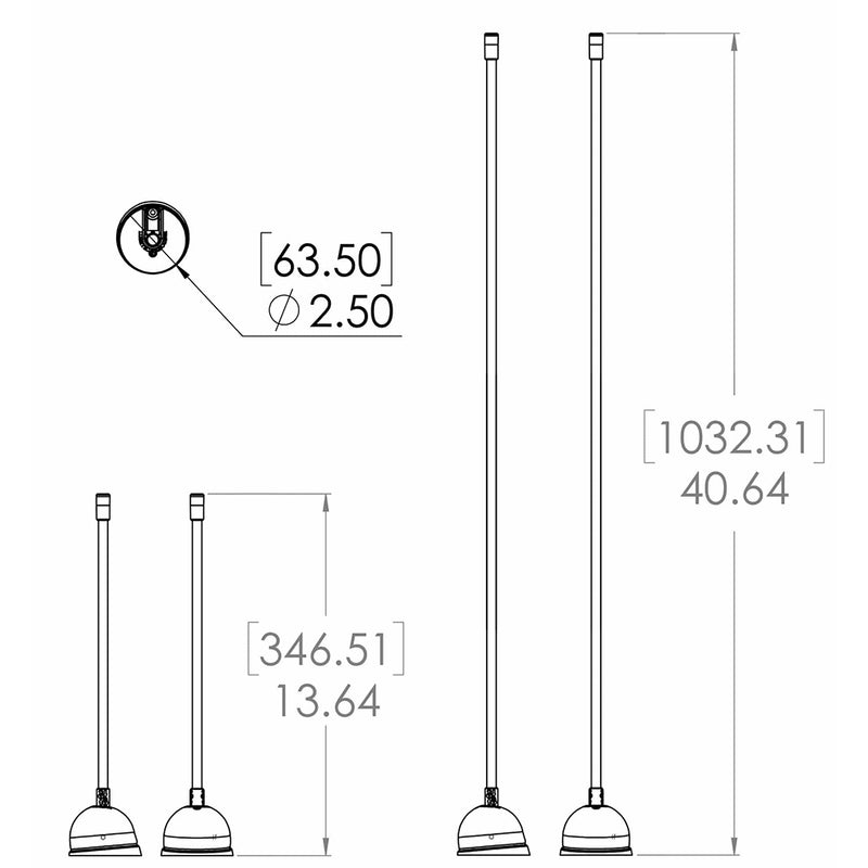 Lumitec Contour Anchor Light - 39" - Black Shaft White Base [101584]-Angler's World
