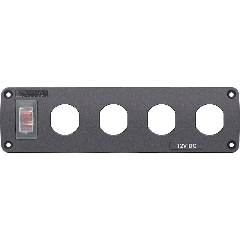 Blue Sea Water Resistant USB Accessory Panel - 15A Circuit Breaker, 4x Blank Apertures [4369]-Angler's World