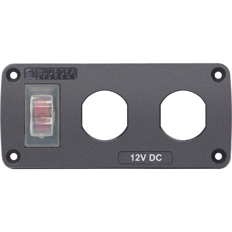 Blue Sea 4364 Water Resistant USB Accessory Panel - 15A Circuit Breaker, 2x Blank Apertures [4364]-Angler's World