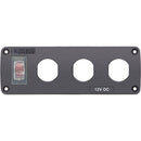 Blue Sea 4367 Water Resistant USB Accessory Panel - 15A Circuit Breaker, 3x Blank Apertures [4367]-Angler's World