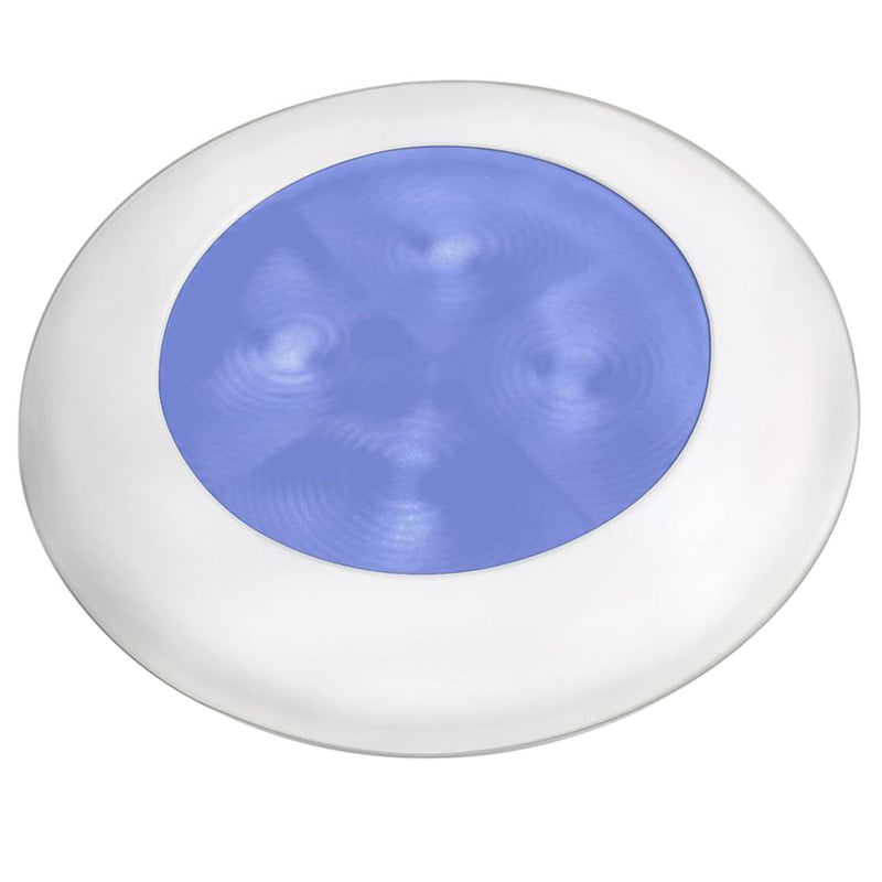 Hella Marine Blue LED Round Courtesy Lamp - White Bezel - 24V [980503241]-Angler's World