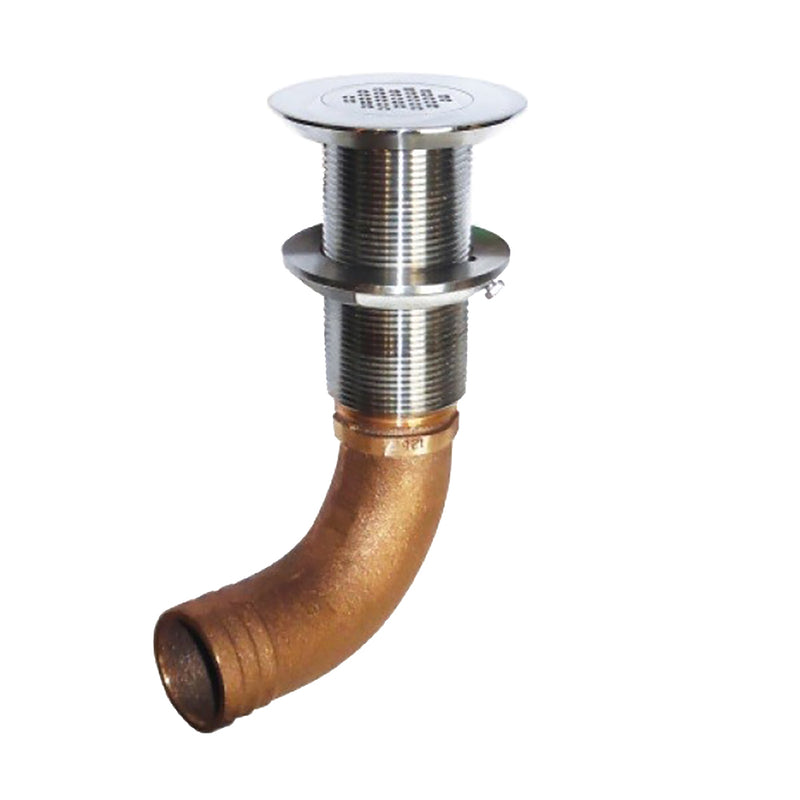 GROCO 1-1/4" Hose Barb Stainless Straight Deck Drain [SCUS-1250]-Angler's World