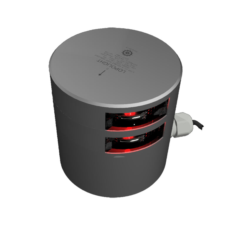 Lopolight Series 301-109 - Double Stacked Navigation Light - 3NM - Horizontal Mount - Red - Silver Housing [301-109ST]-Angler's World