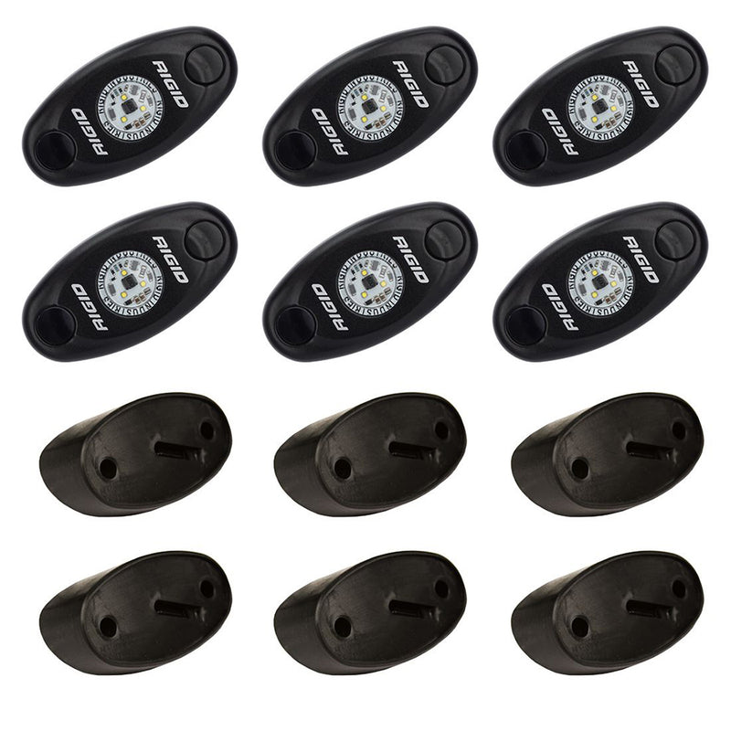 RIGID Industries A-Series Rock Light Kit - 6 Amber Lights - Black [400293]-Angler's World