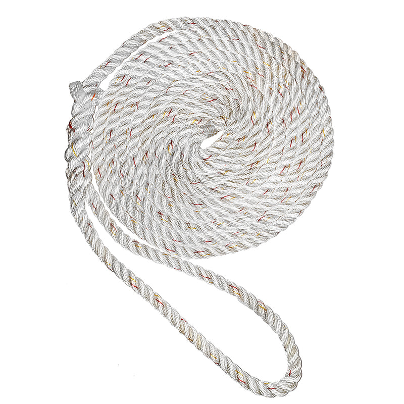 New England Ropes 5/8" Premium 3-Strand Dock Line - White w/Tracer - 15 [C6050-20-00015]-Angler's World