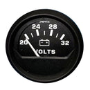 Faria Euro Black 2" Voltmeter (20-32 V) [12860]-Angler's World