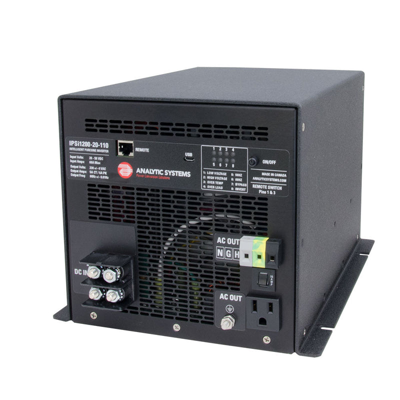 Analytic Systems AC Intelligent Pure Sine Wave Inverter 1200W, 20-40V In, 110V Out [IPSI1200-20-110]-Angler's World