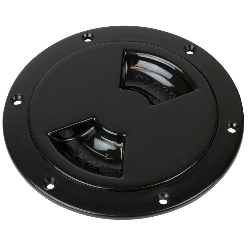 Sea-Dog Smooth Quarter Turn Deck Plate - Black - 4" [336145-1]-Angler's World