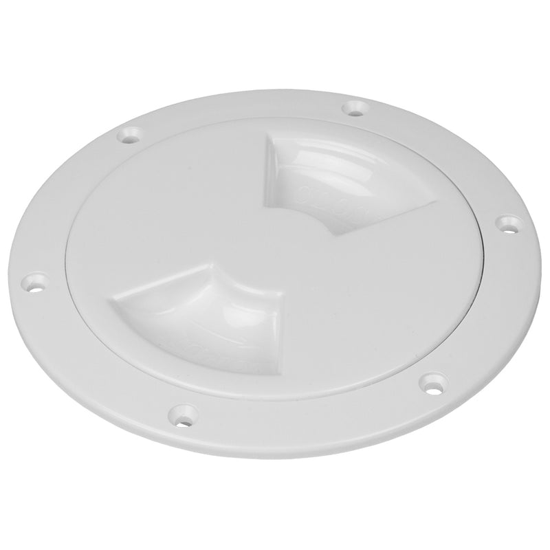 Sea-Dog Quarter-Turn Smooth Deck Plate w/Internal Collar - White - 4" [336340-1]-Angler's World