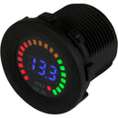 Sea-Dog Round Voltage Meter DC - 5V-15V w/Rainbow Dial [421617-1]-Angler's World