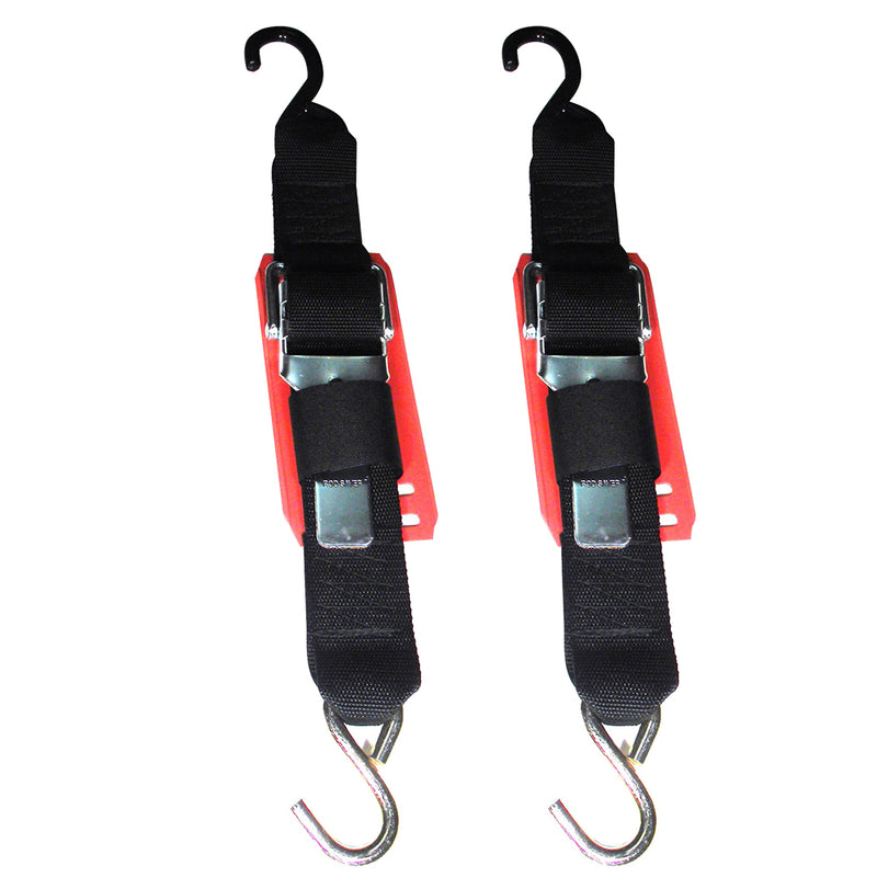 Rod Saver Paddle Buckle Trailer Tie-Down w/Vinyl Pad - 2" x 6 - Pair [2PB6VP]-Angler's World